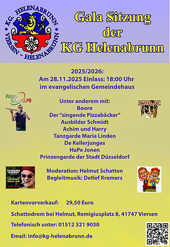 Plakat der Gala Sitzung 2025/2026 der KG Helenabrunn